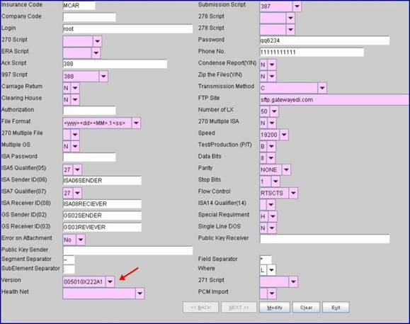 Version field Sample A