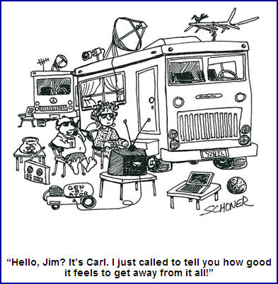 Get away from it all - cartoon