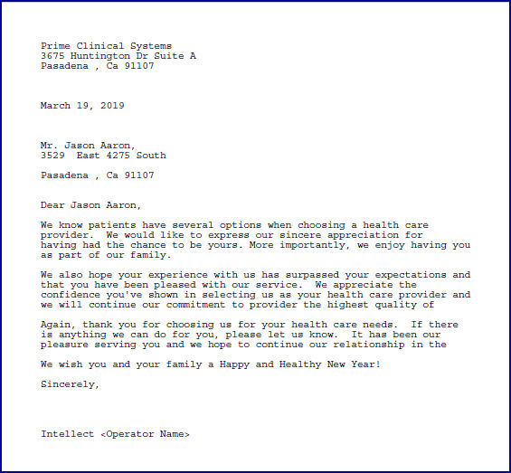 Appreciation Letter Sample from www.primeclinical.com